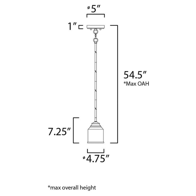 Maxim 91260CDBK - Acadia 1 Light 7" Pendant