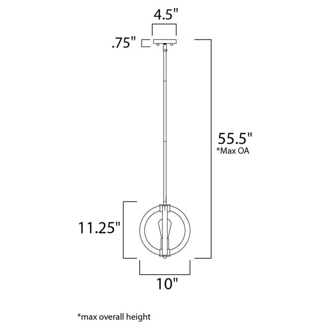 Maxim 91910APAR - Bodega Bay 1 Light 11" Pendant