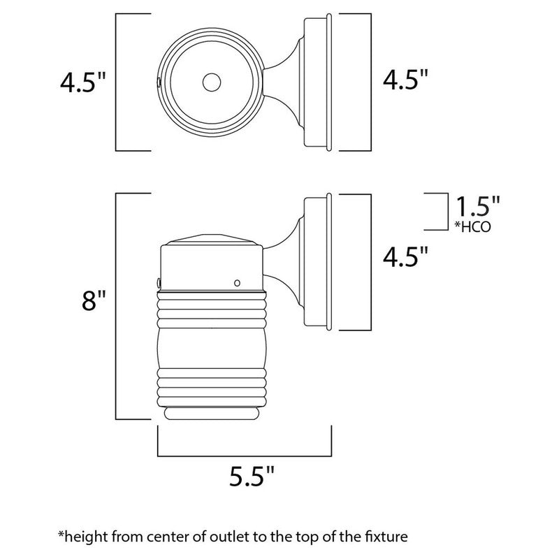 Maxim 92001CLBK - Side Door 1 Light 8" Wall Sconce