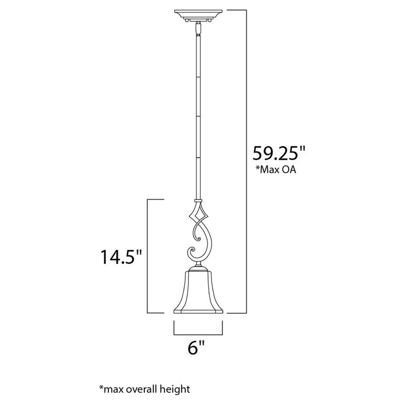 Maxim 92060FLRB - Oak Harbor 1 Light 15" Pendant