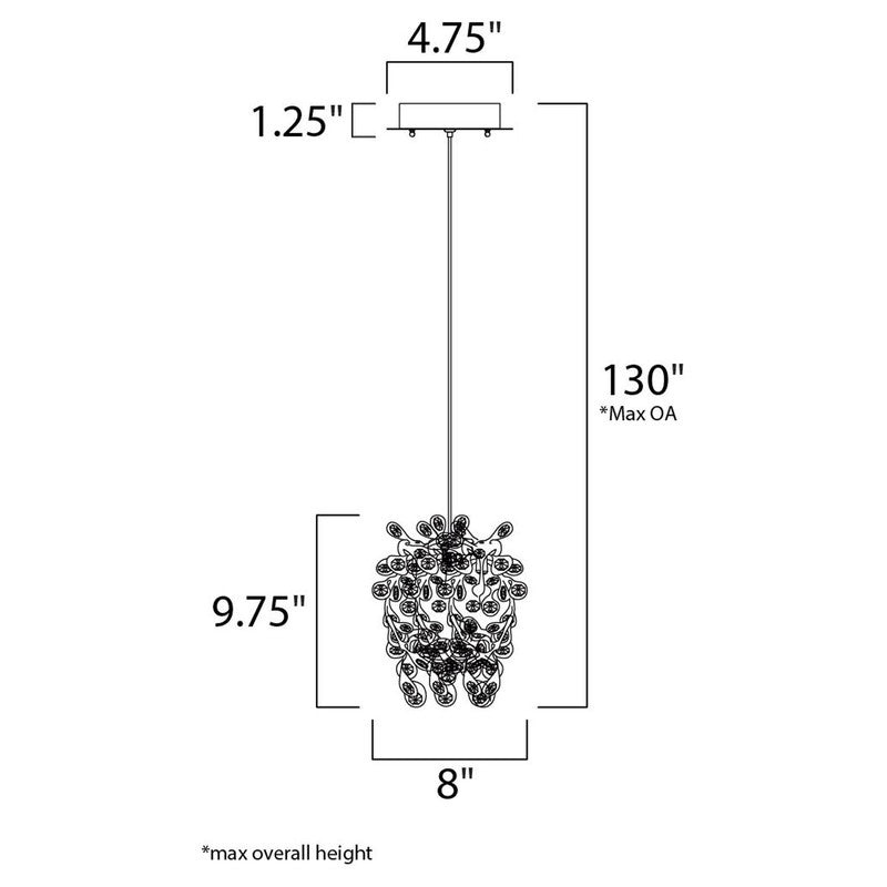 Maxim 94200BCPC - Comet 1 Light 10" Pendant