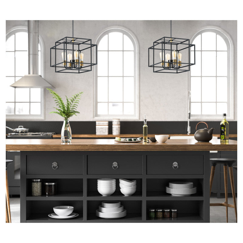 Maxim 10247BKSBR - Liner 4 Light 18" Pendant