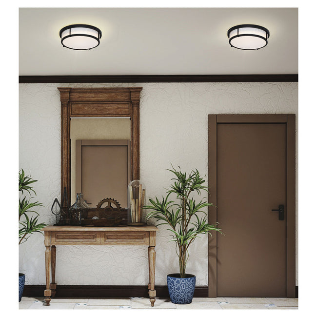 Maxim 10274WTBK - Rogue 1 Light 17" LED Flush Mount