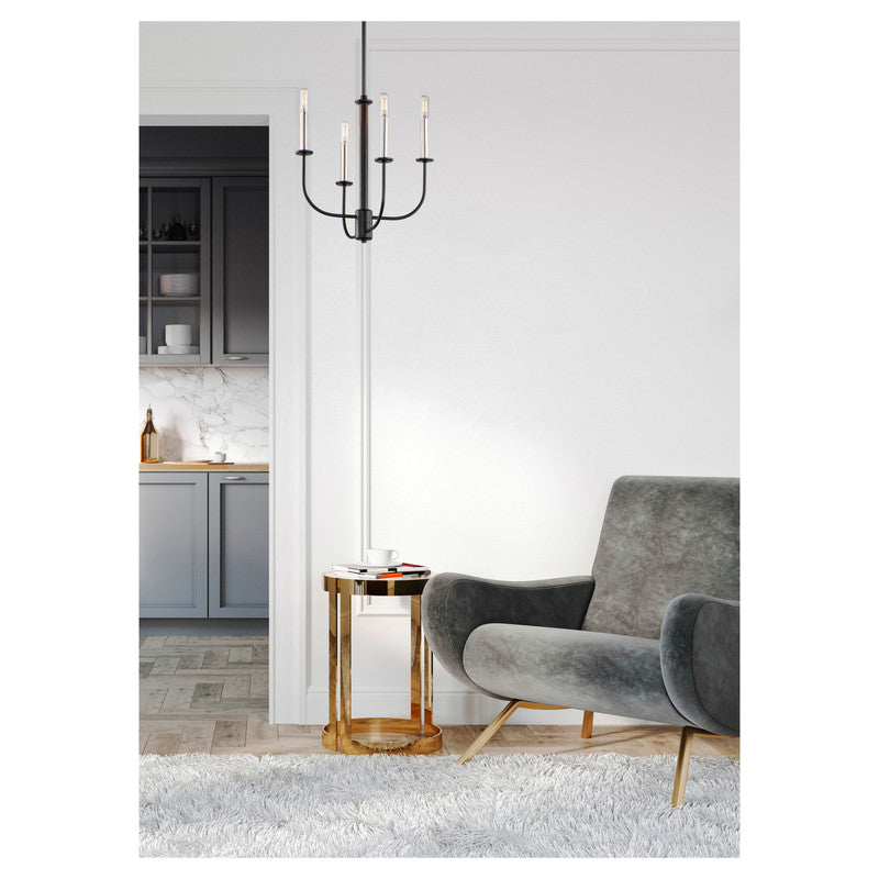 Maxim 10324BKSN - Wesley 4 Light 17" Chandelier