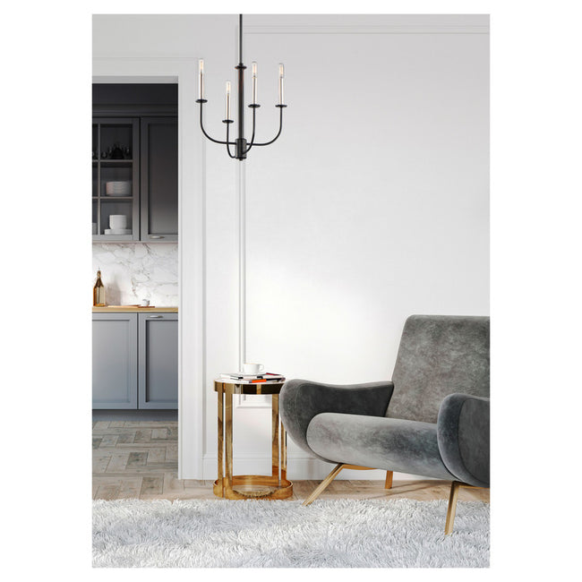 Maxim 10324BKSN - Wesley 4 Light 17" Chandelier