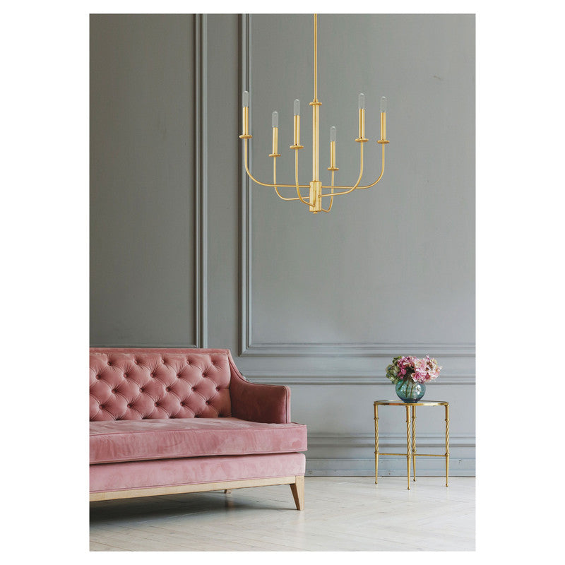 Maxim 10326BKSN - Wesley 6 Light 24" Chandelier