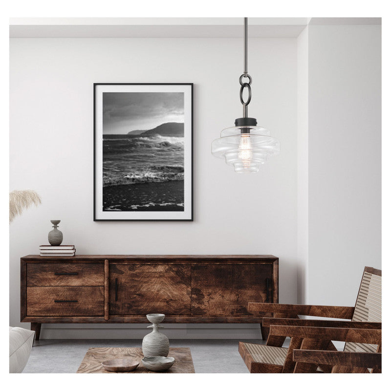 Maxim 11122CLBK - Harbor 1 Light 15" Pendant