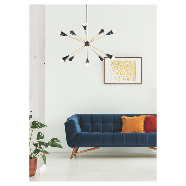 Maxim 11268BKSBR - Lovell 10 Light 32" Pendant