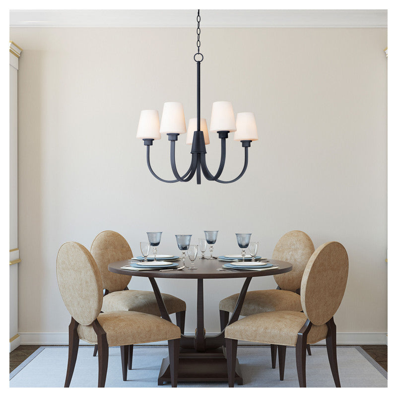 Maxim 11825SWBK - Shelter 5 Light 27" Chandelier