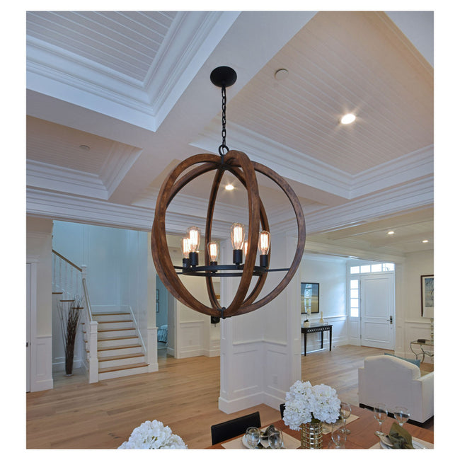 Maxim 20918APAR - Bodega Bay 6 Light 33" Chandelier