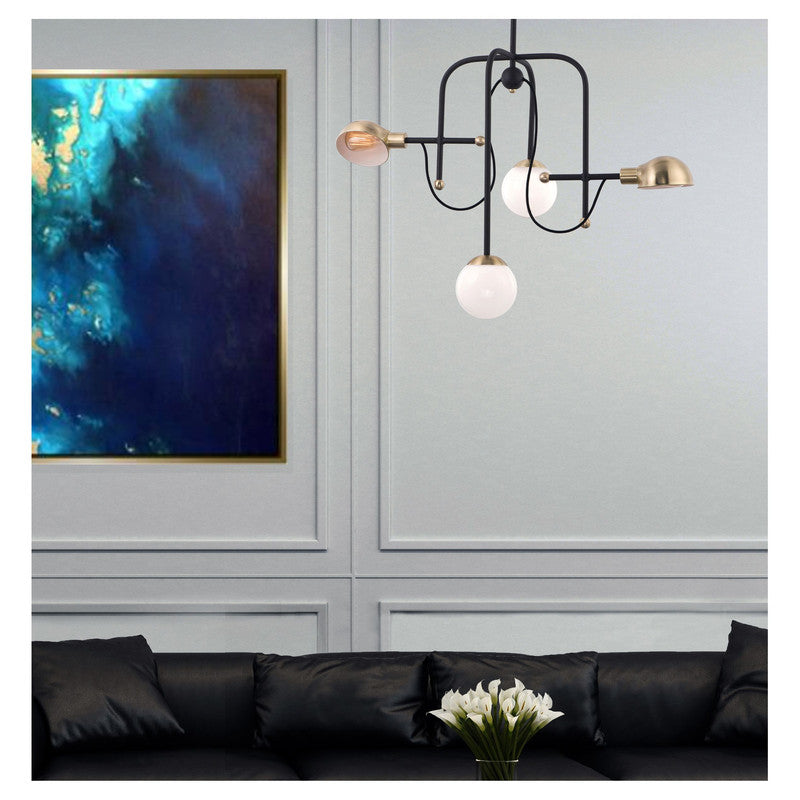 Maxim 21666WTBKSN - Mingle 4 Light 38" LED Chandelier