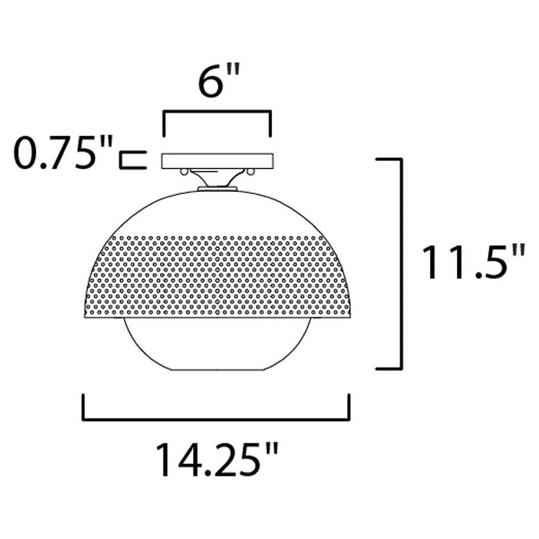 Maxim 10083WTBKSBR - Perf 1 Light 14" Flush Mount