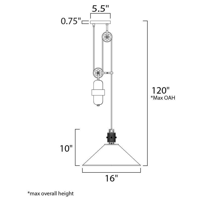 Maxim 10090OIWWD - Tucson 1 Light 16" Pendant
