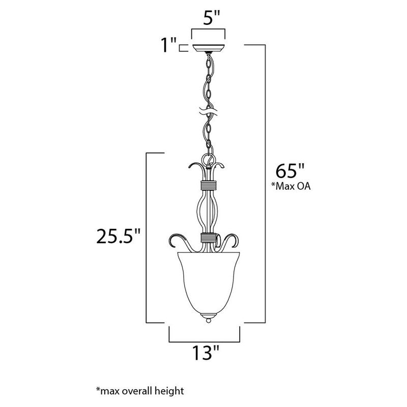 Maxim 10130FTSN - Basix 2 Light 26" Pendant