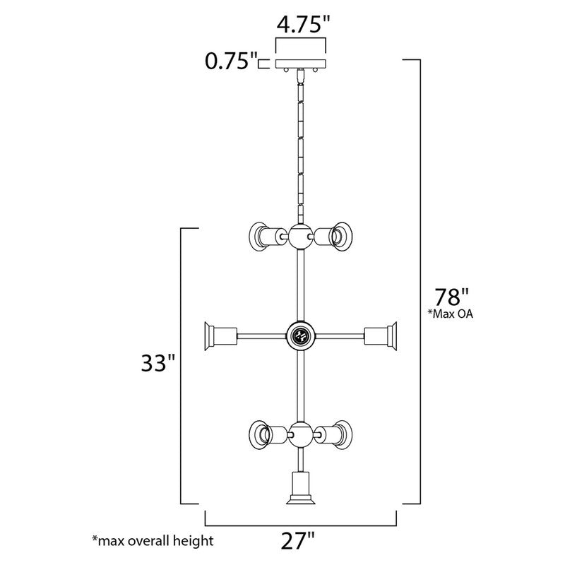 Maxim 11349PC - Molecule 9 Light 33" Pendant