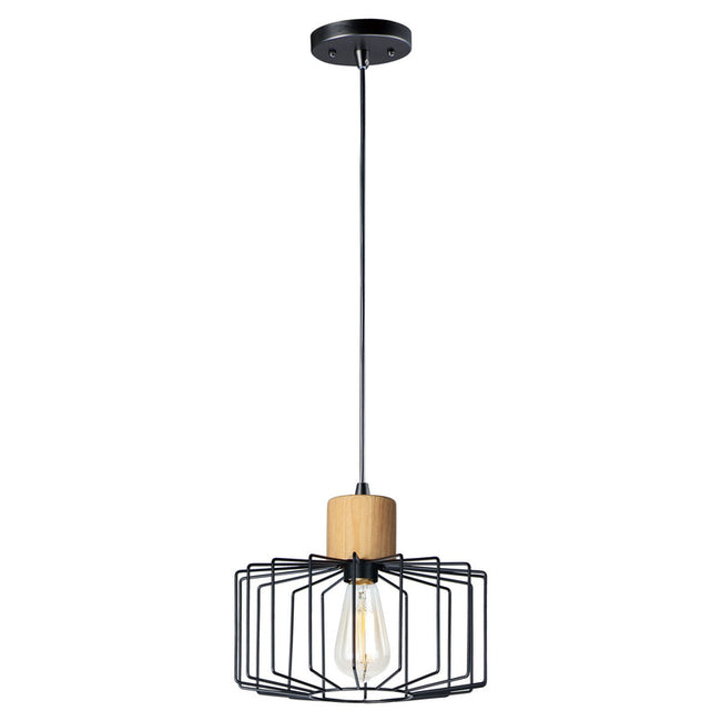 Maxim 10068BKNWD - Bjorn 1 Light 12" Pendant