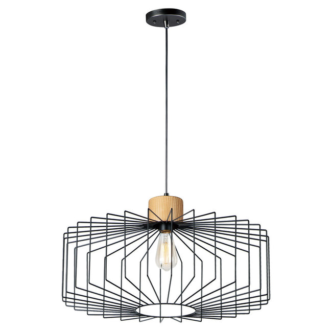Maxim 10069BKNWD - Bjorn 1 Light 23" Pendant