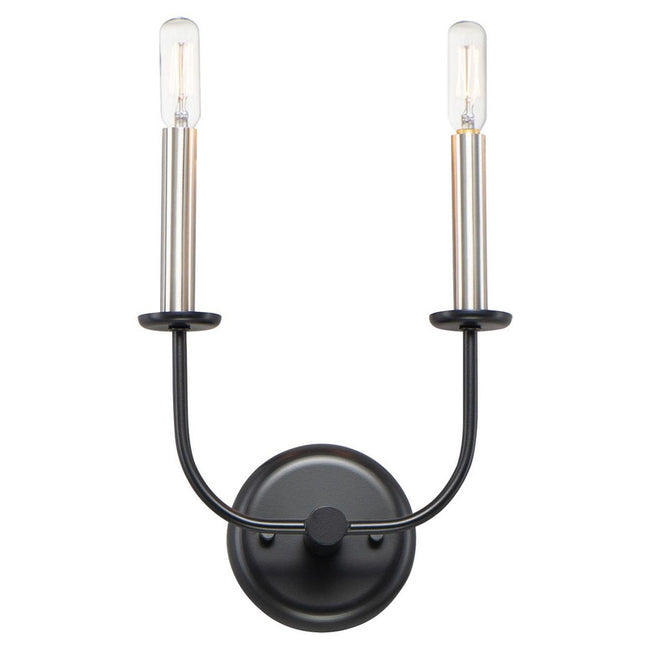 Maxim 10322BKSN - Wesley 2 Light 12" Wall Sconce