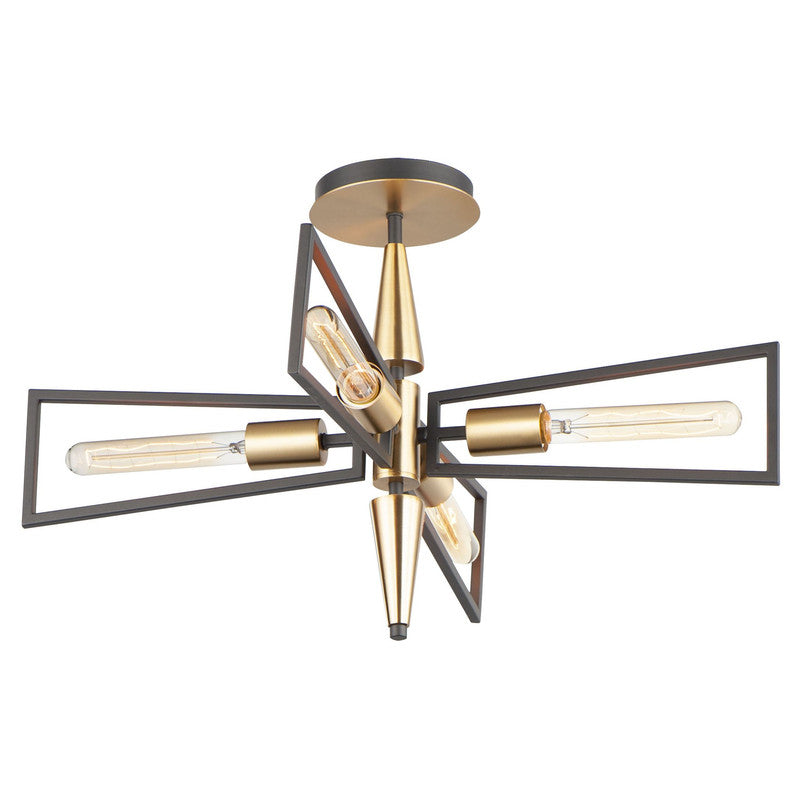 Maxim 11650BKSBR - Wings 4 Light 25" Flush Mount