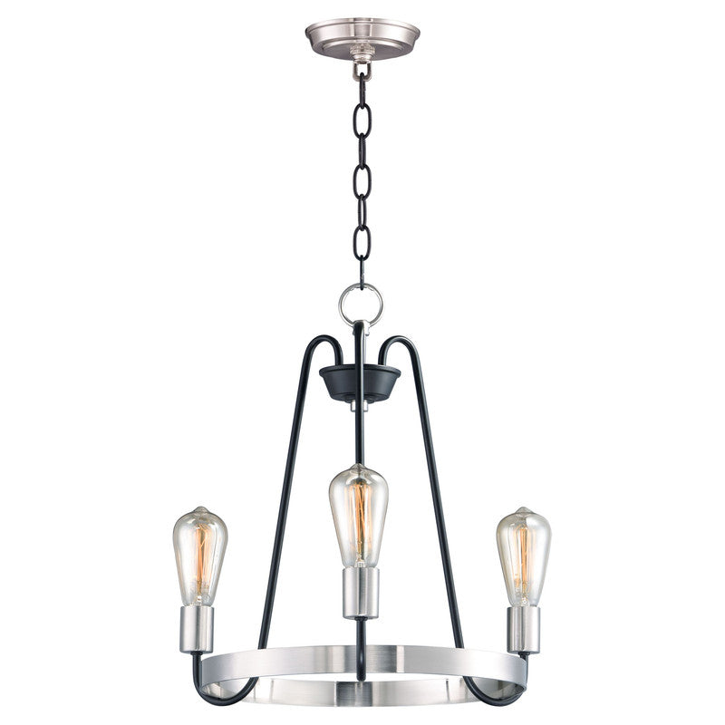 Maxim 11733BKSN - Haven 3 Light 19" Chandelier