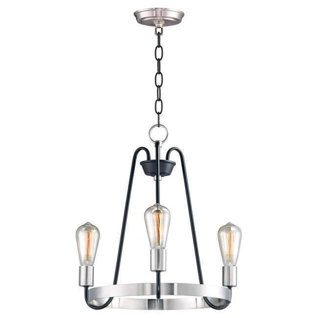 Maxim 11733BKSN - Haven 3 Light 19" Chandelier