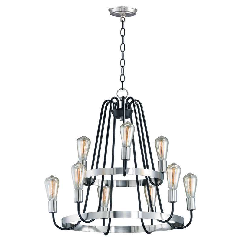 Maxim 11737BKSN - Haven 9 Light 27" Chandelier