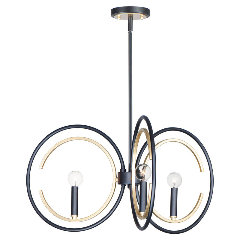 Maxim 12503BKGLD - Clip 3 Light 28" Chandelier