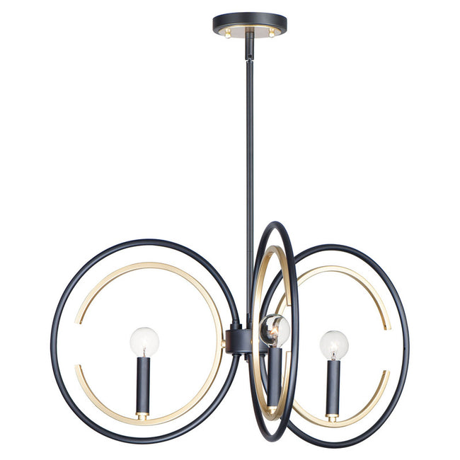Maxim 12503BKGLD - Clip 3 Light 28" Chandelier