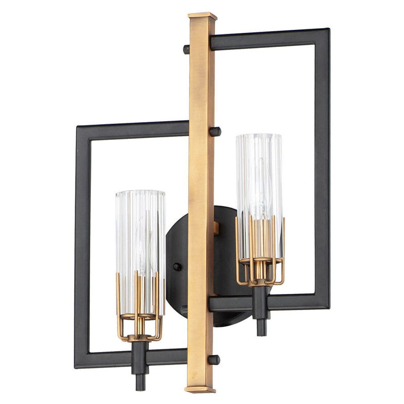 Maxim 16112CLBKAB - Flambeau 2 Light 18" Wall Sconce