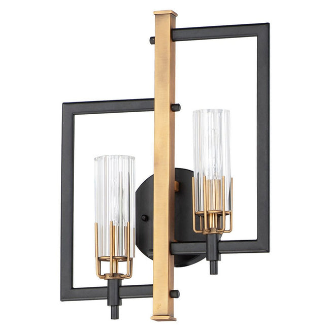 Maxim 16112CLBKAB - Flambeau 2 Light 18" Wall Sconce