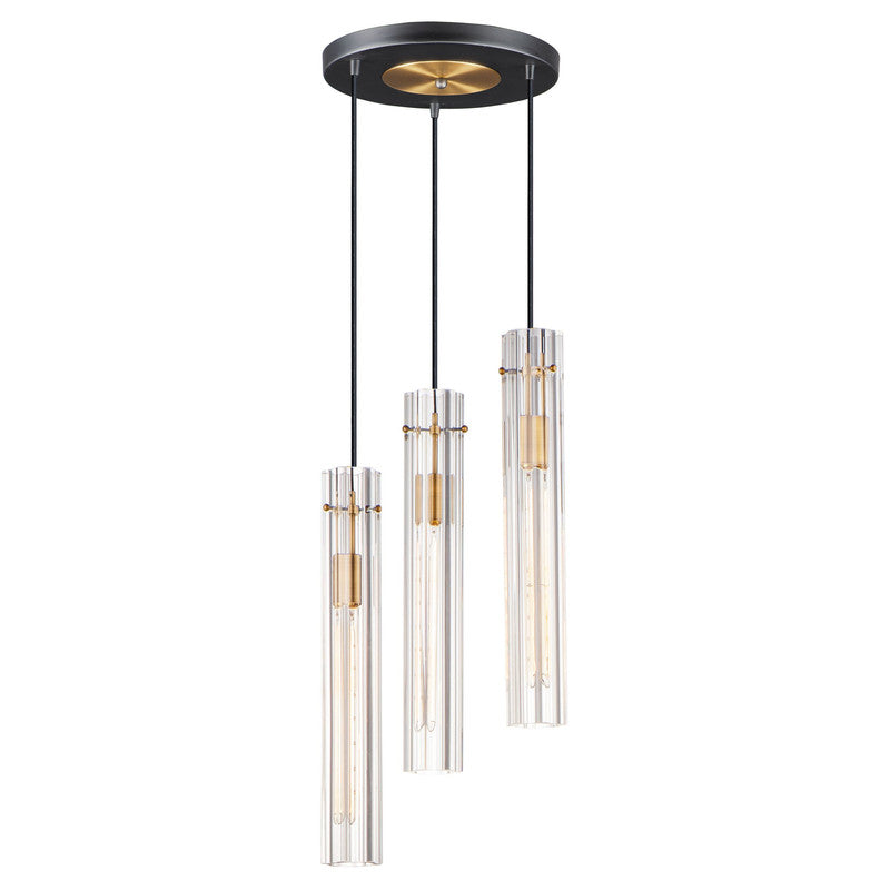 Maxim 16123CLBKAB - Flambeau 3 Light 19" Chandelier
