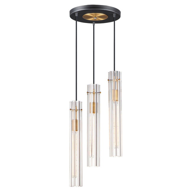 Maxim 16123CLBKAB - Flambeau 3 Light 19" Chandelier