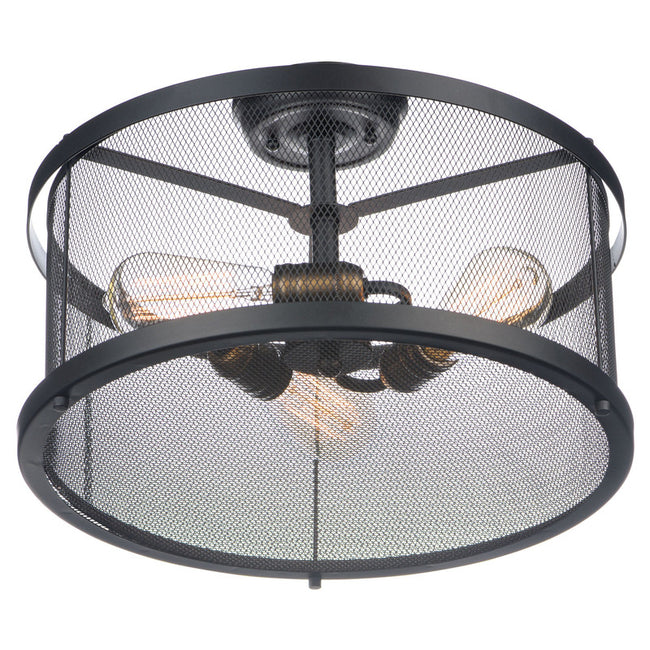 Maxim 20110BKNAB - Palladium 3 Light 17" Semi Flush Ceiling Light