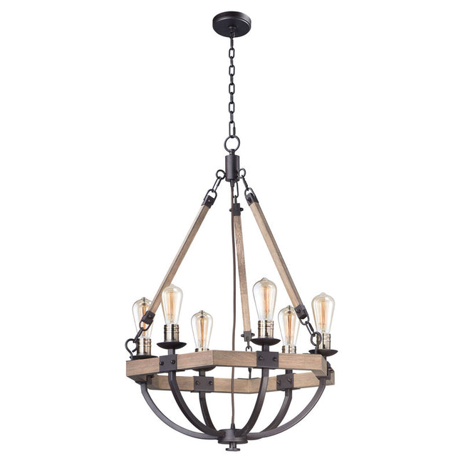 Maxim 20335WOBZ - Lodge 6 Light 34" Chandelier
