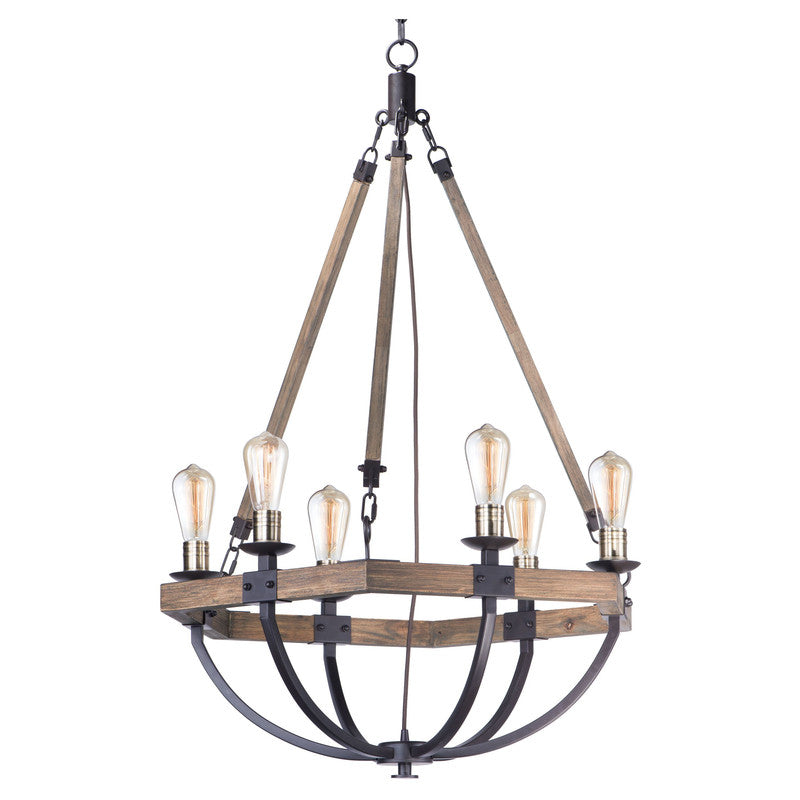 Maxim 20337WOBZ - Lodge 6 Light 42" Chandelier