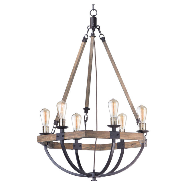 Maxim 20337WOBZ - Lodge 6 Light 42" Chandelier
