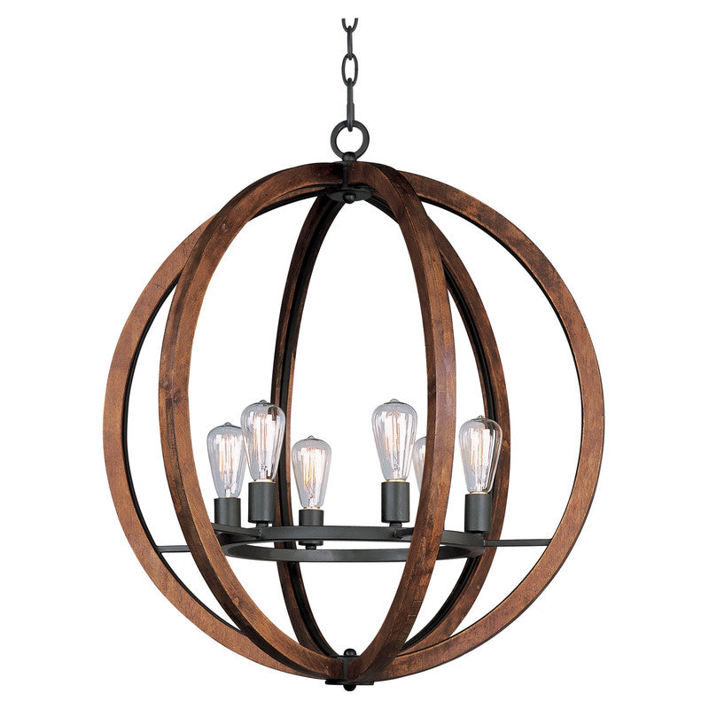 Maxim 20918APAR - Bodega Bay 6 Light 33" Chandelier