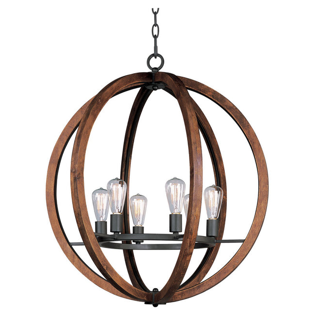 Maxim 20918APAR - Bodega Bay 6 Light 33" Chandelier
