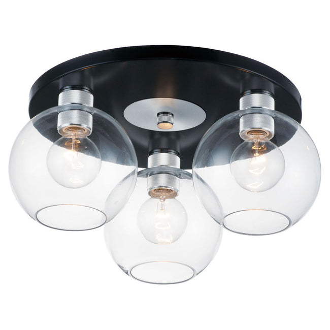 Maxim 21610CLBKAL - Vessel 3 Light 17" Flush Mount