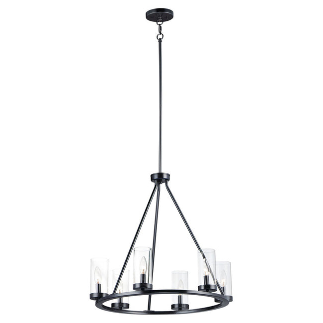 Maxim 25255CLBK - Sentinel 6 Light 24" Chandelier