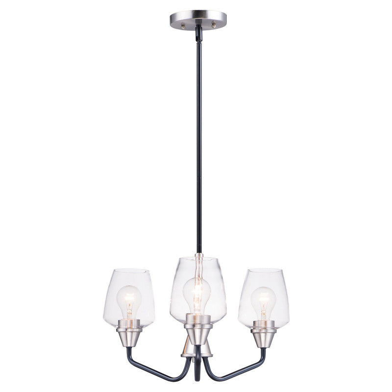 Maxim 26124CLBKSN - Goblet 3 Light 19" Chandelier