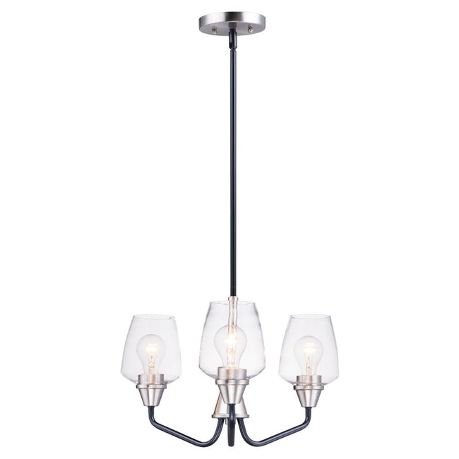 Maxim 26124CLBKSN - Goblet 3 Light 19" Chandelier