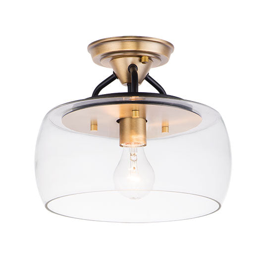 Maxim 26129CLBKSN - Goblet 1 Light 11" Semi Flush Ceiling Light