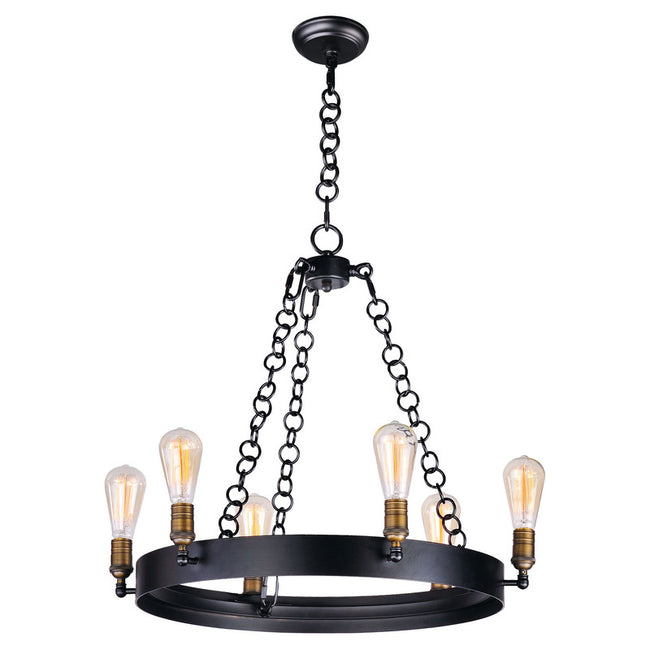 Maxim 26273BKNAB - Noble 6 Light 26" Chandelier