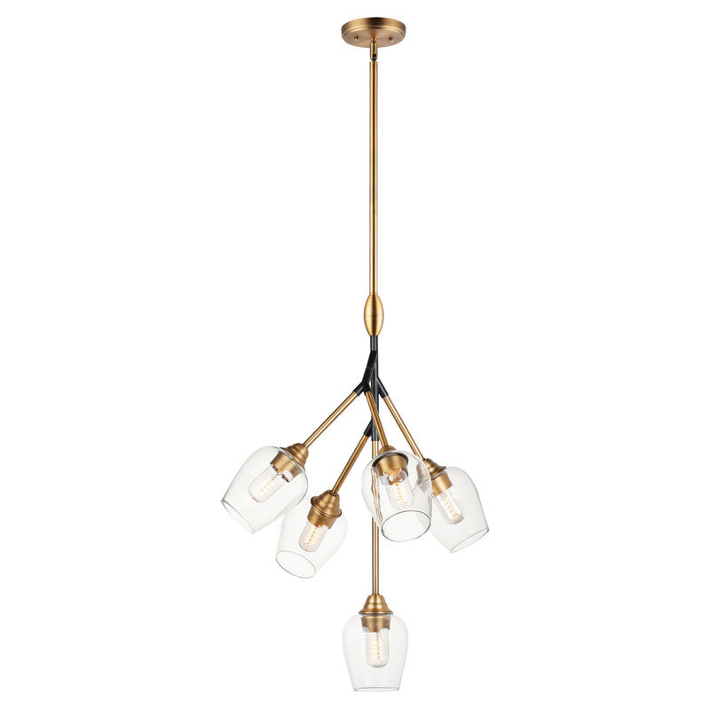 Maxim 26343CLABBK - Savvy 5 Light 31" Pendant