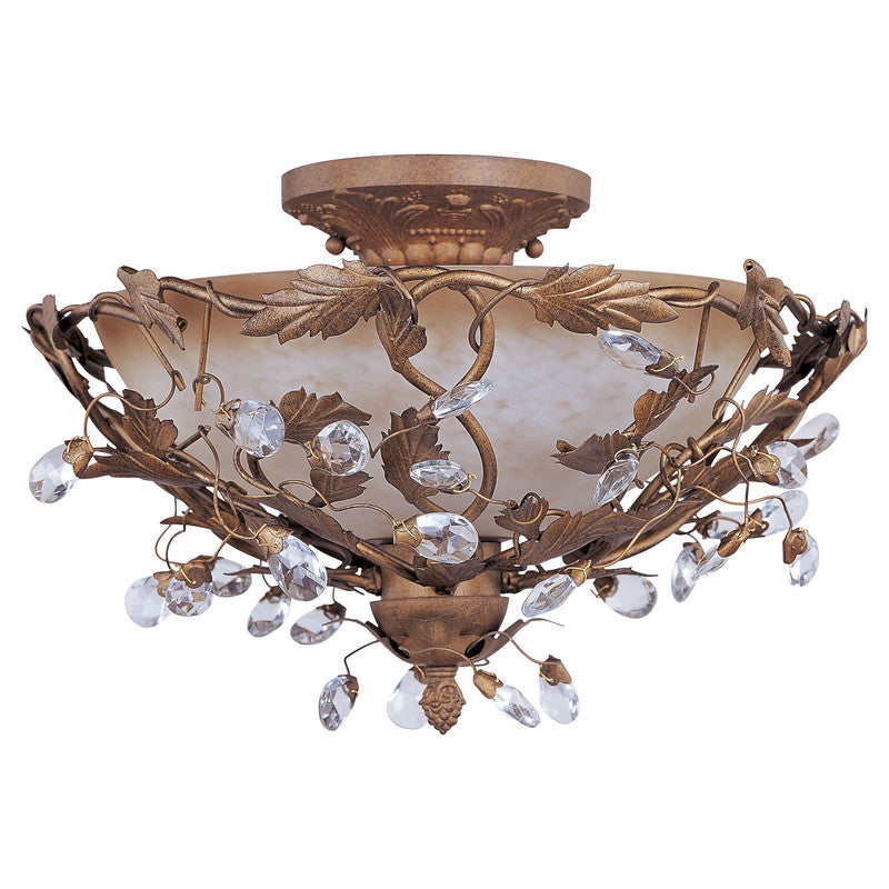 Maxim 2859EG - Elegante 3 Light 17" Semi Flush Ceiling Light