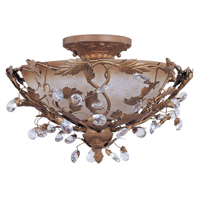 Maxim 2859EG - Elegante 3 Light 17" Semi Flush Ceiling Light