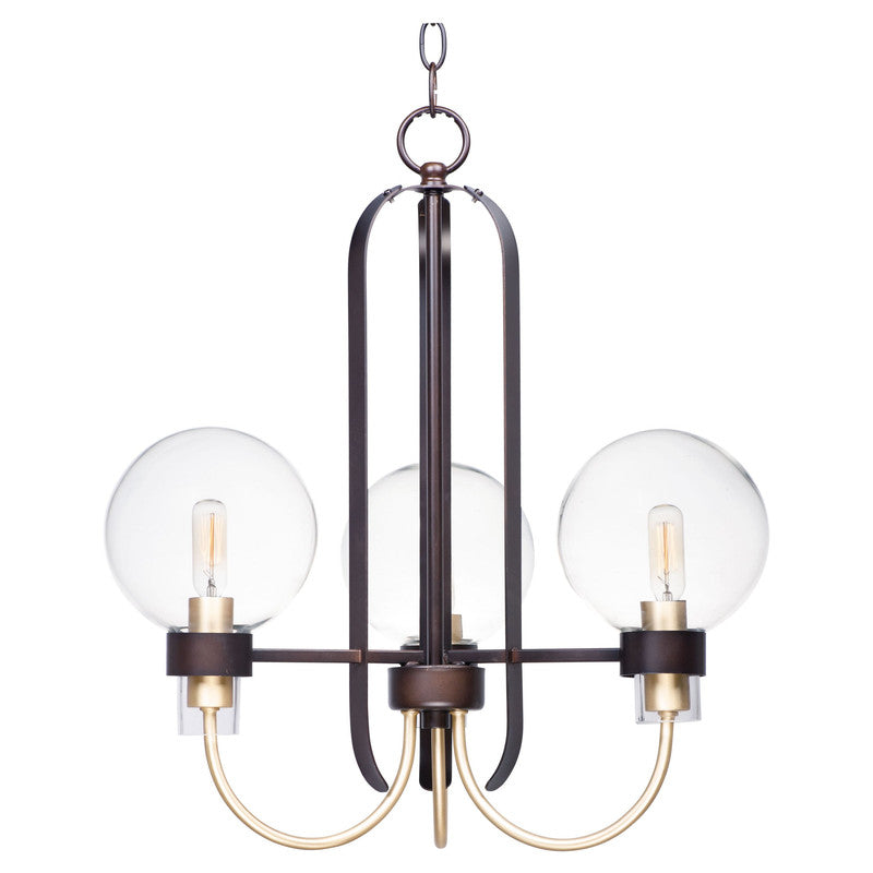 Maxim 30515CLBZSBR - Bauhaus 3 Light 21" Chandelier