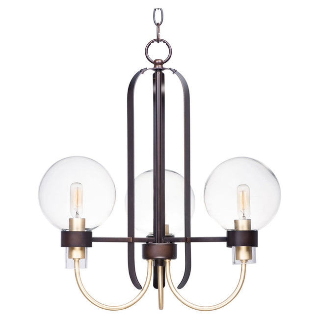 Maxim 30515CLBZSBR - Bauhaus 3 Light 21" Chandelier