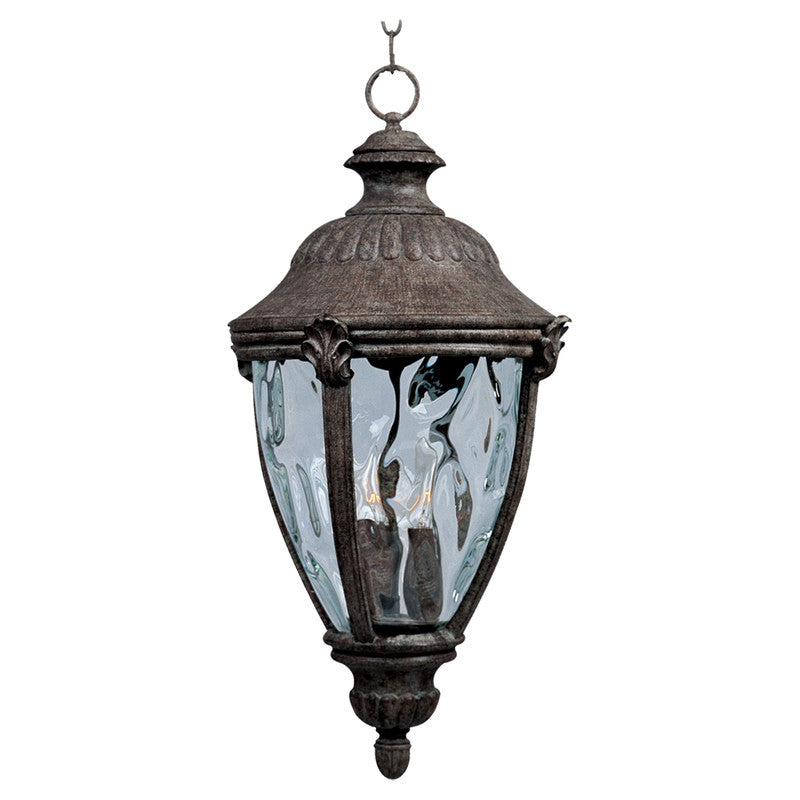 Maxim Three Light Earth Tone Water Glass Glass Hanging Lantern